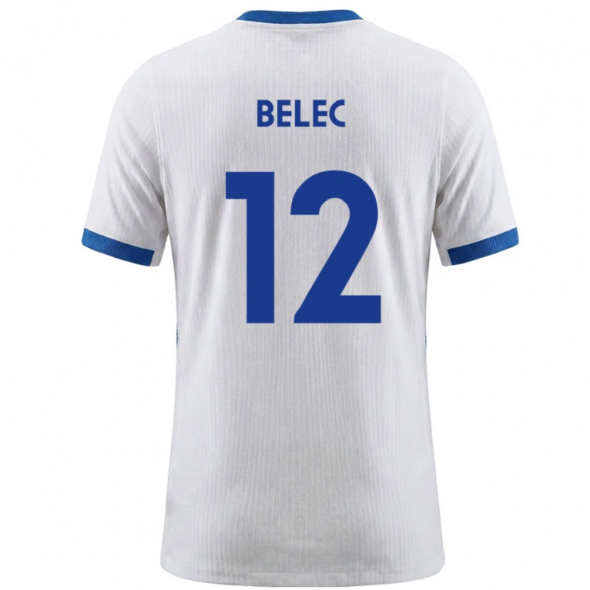 Danxen Dětské Slovinsko Vid Belec #12 Bílá Modrá Domů Hráčské Dresy 26-28 Dres