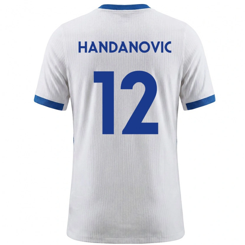Danxen Dětské Slovinsko Tanej Handanovic #12 Bílá Modrá Domů Hráčské Dresy 26-28 Dres