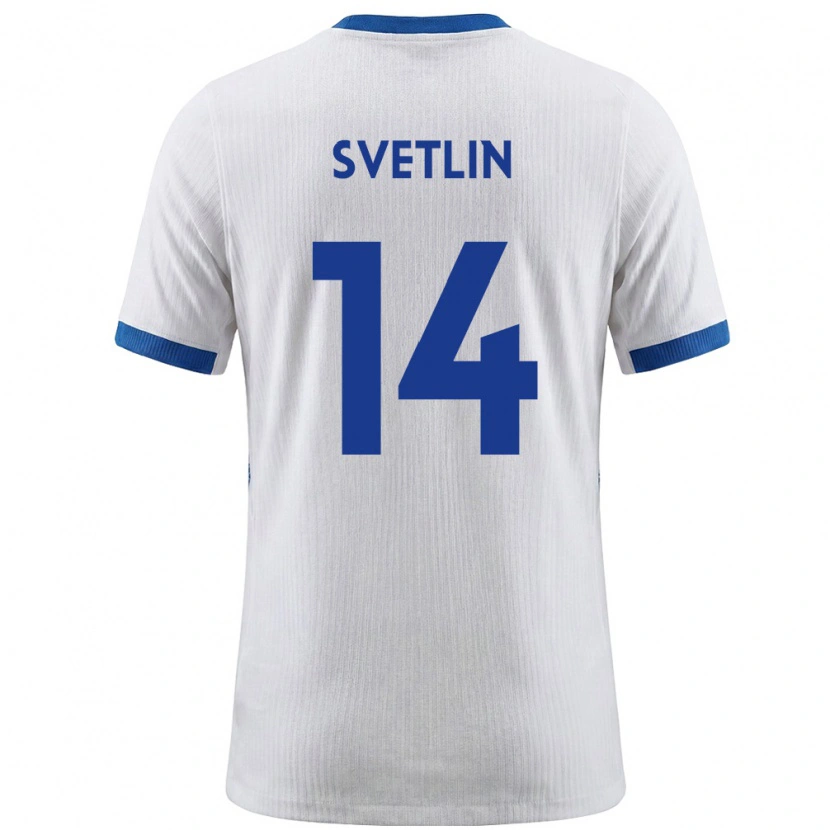 Danxen Dětské Slovinsko Tamar Svetlin #14 Bílá Modrá Domů Hráčské Dresy 26-28 Dres