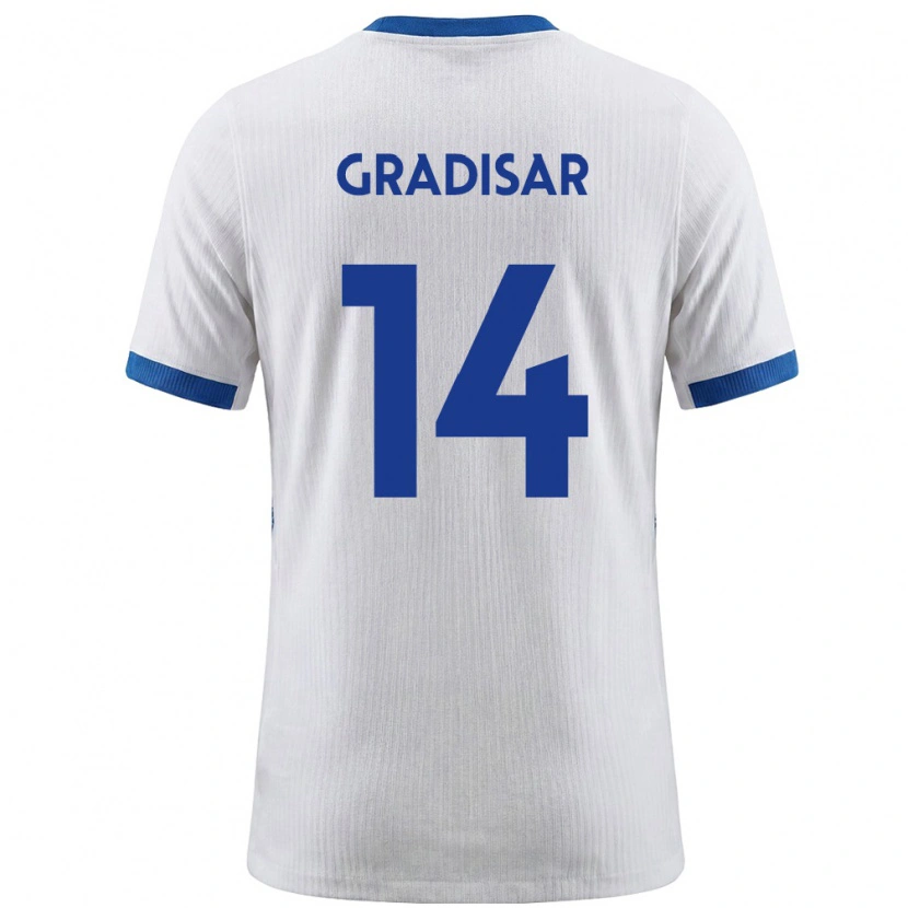 Danxen Dětské Slovinsko Nejc Gradisar #14 Bílá Modrá Domů Hráčské Dresy 26-28 Dres