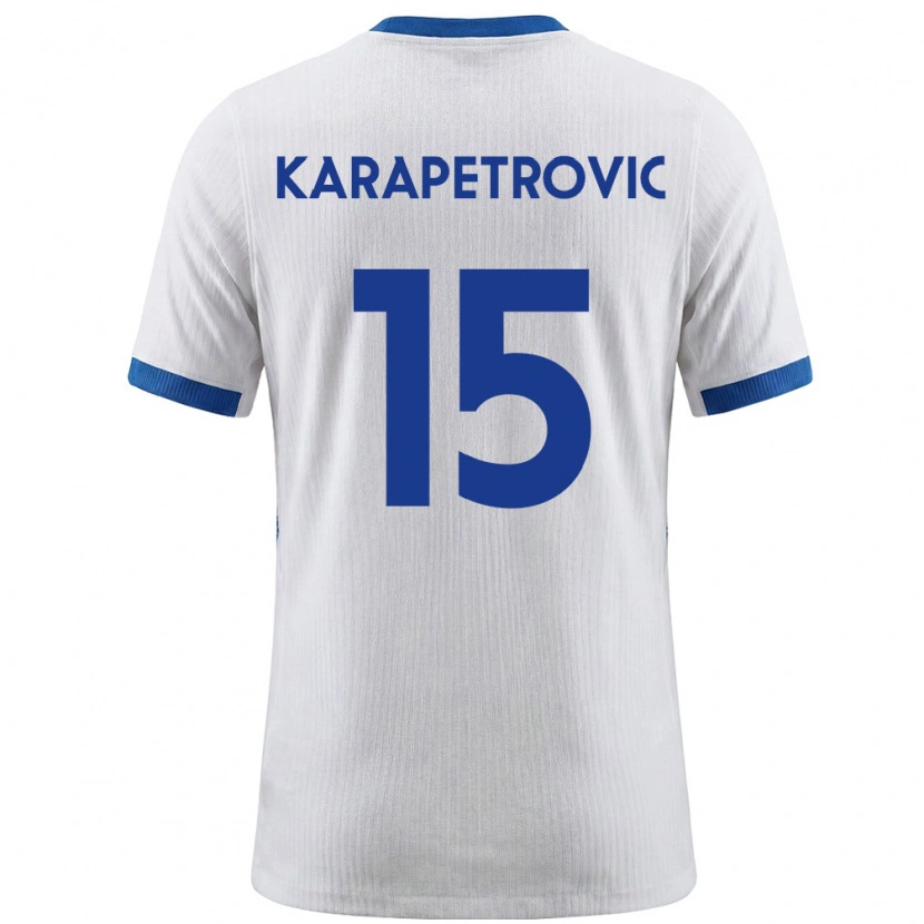 Danxen Dětské Slovinsko Luka Karapetrovic #15 Bílá Modrá Domů Hráčské Dresy 26-28 Dres
