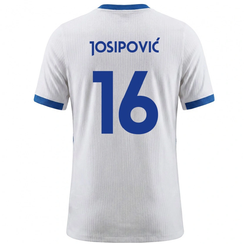 Danxen Dětské Slovinsko Aleksej Josipović #16 Bílá Modrá Domů Hráčské Dresy 26-28 Dres