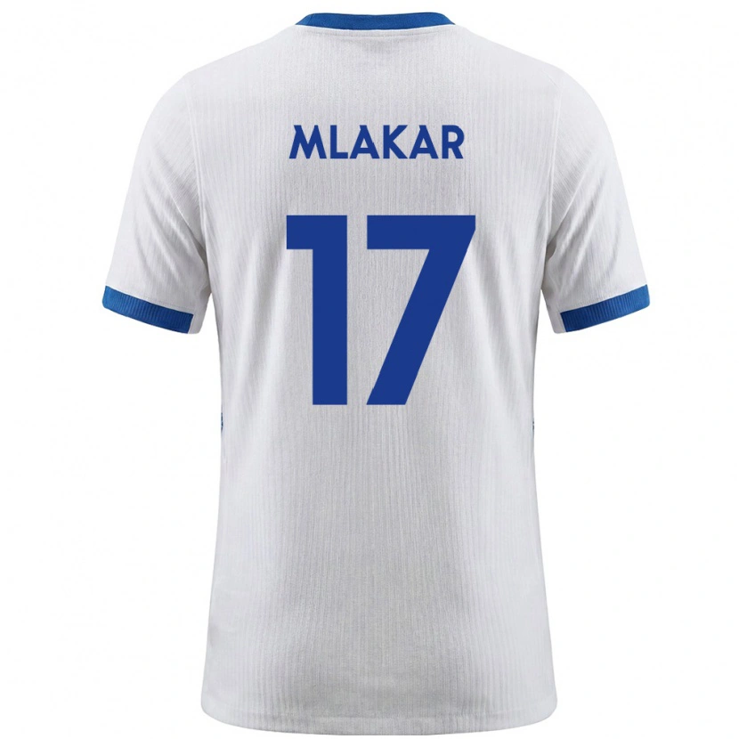 Danxen Dětské Slovinsko Jan Mlakar #17 Bílá Modrá Domů Hráčské Dresy 26-28 Dres