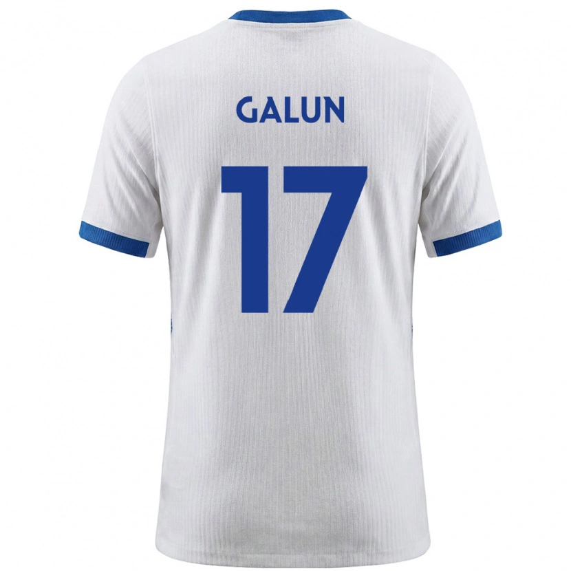 Danxen Dětské Slovinsko Damian Galun #17 Bílá Modrá Domů Hráčské Dresy 26-28 Dres