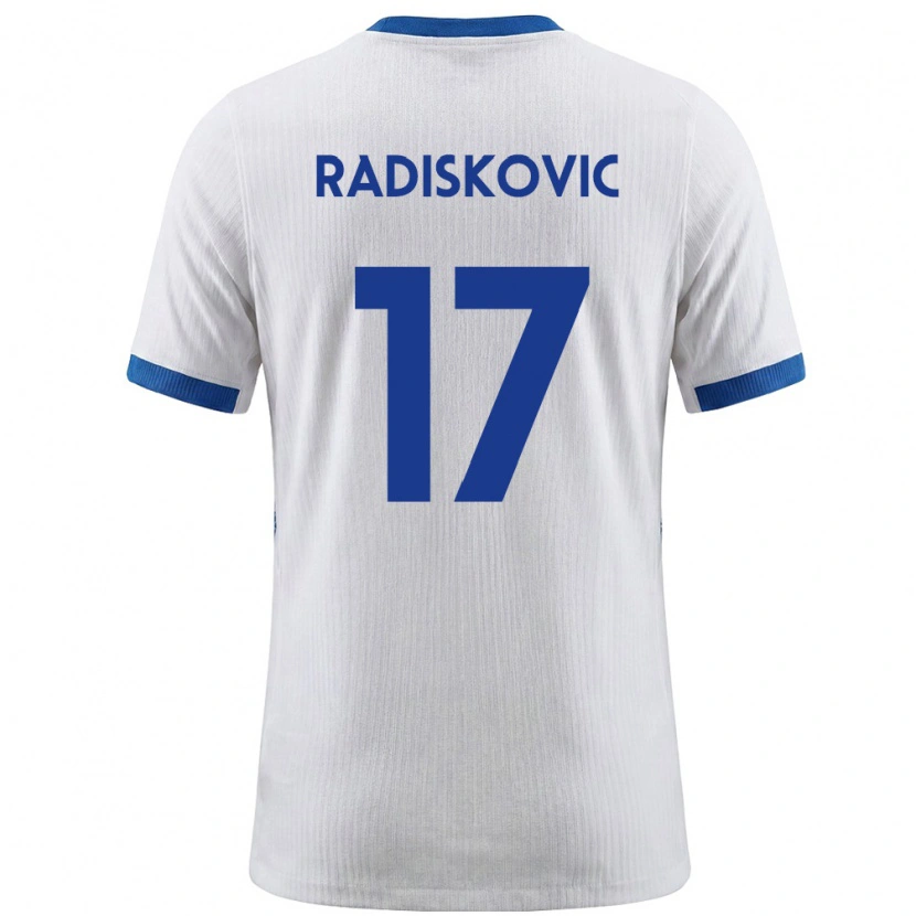 Danxen Dětské Slovinsko Aleks Radiskovic #17 Bílá Modrá Domů Hráčské Dresy 26-28 Dres