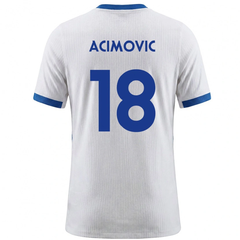 Danxen Dětské Slovinsko Mateo Acimovic #18 Bílá Modrá Domů Hráčské Dresy 26-28 Dres