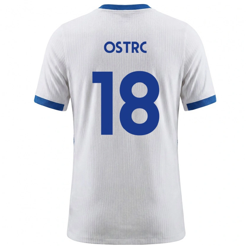 Danxen Dětské Slovinsko Enrik Ostrc #18 Bílá Modrá Domů Hráčské Dresy 26-28 Dres