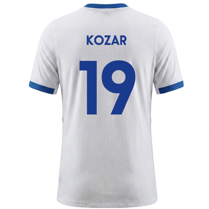 Danxen Dětské Slovinsko Kristjan Kozar #19 Bílá Modrá Domů Hráčské Dresy 26-28 Dres