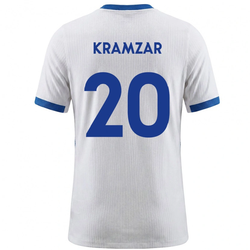 Danxen Dětské Slovinsko Zara Kramžar #20 Bílá Modrá Domů Hráčské Dresy 26-28 Dres