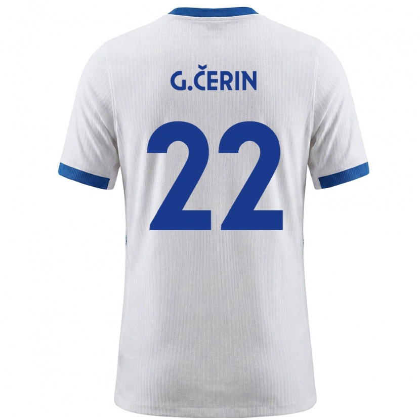 Danxen Dětské Slovinsko Adam Gnezda Cerin #22 Bílá Modrá Domů Hráčské Dresy 26-28 Dres