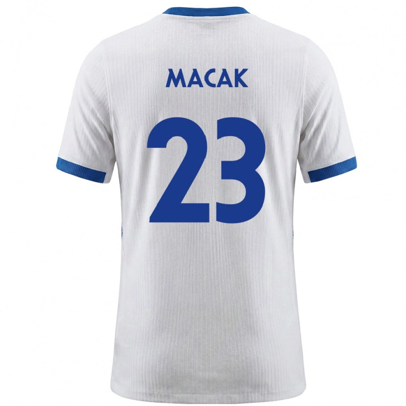 Danxen Dětské Slovinsko Manuel Macak #23 Bílá Modrá Domů Hráčské Dresy 26-28 Dres