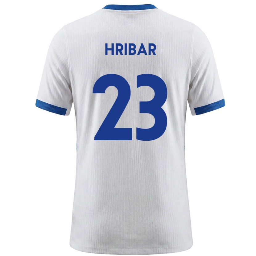 Danxen Dětské Slovinsko Lan Hribar #23 Bílá Modrá Domů Hráčské Dresy 26-28 Dres