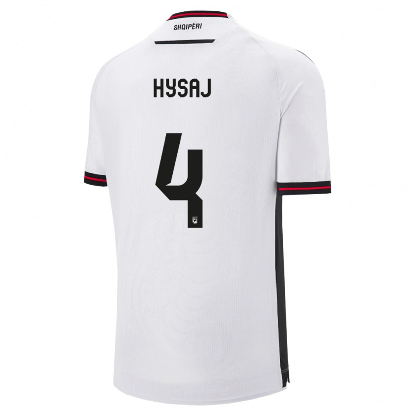 Danxen Dětské Albánie Elseid Hysaj #4 Bílá Černá Daleko Hráčské Dresy 26-28 Dres