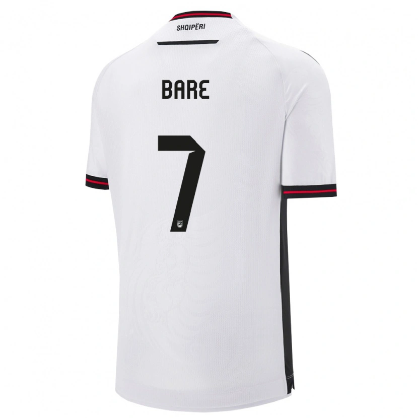 Danxen Dětské Albánie Keidi Bare #7 Bílá Černá Daleko Hráčské Dresy 26-28 Dres