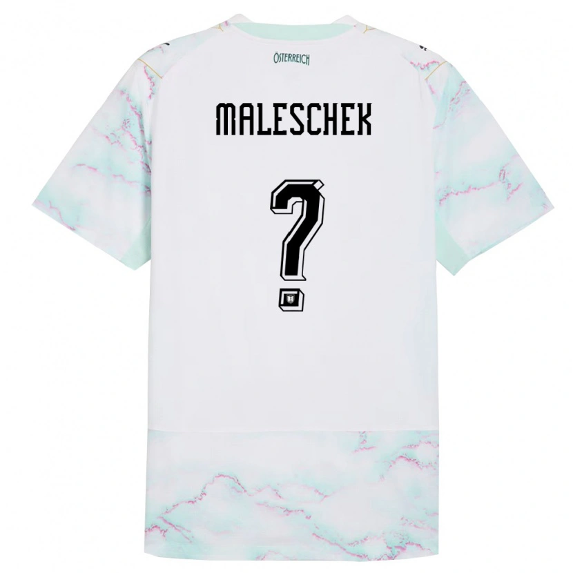 Danxen Dětské Rakousko Michael Maleschek #0 Bílá Zelená Zlatá Daleko Hráčské Dresy 26-28 Dres