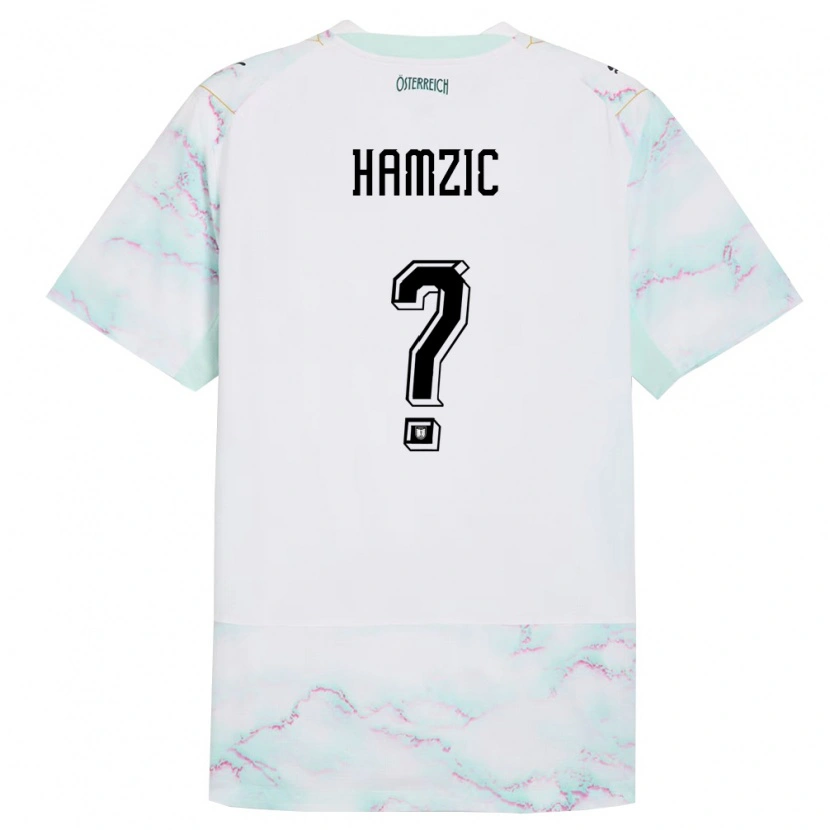 Danxen Dětské Rakousko Salko Hamzic #0 Bílá Zelená Zlatá Daleko Hráčské Dresy 26-28 Dres