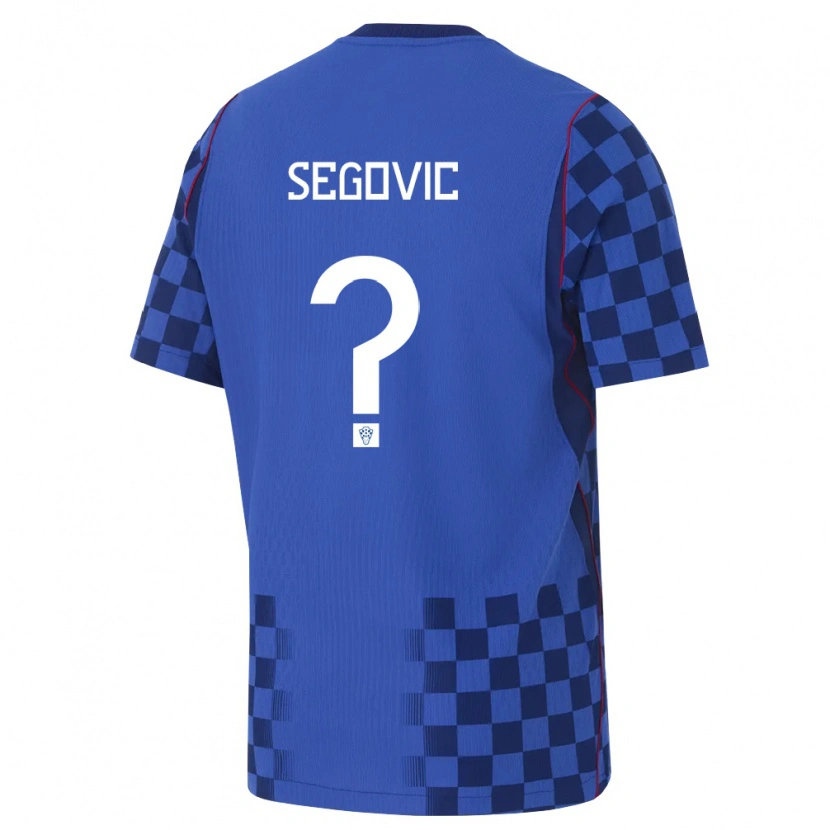 Danxen Dětské Chorvatsko Vito Segovic #0 Modrá Námořnická Červená Daleko Hráčské Dresy 26-28 Dres