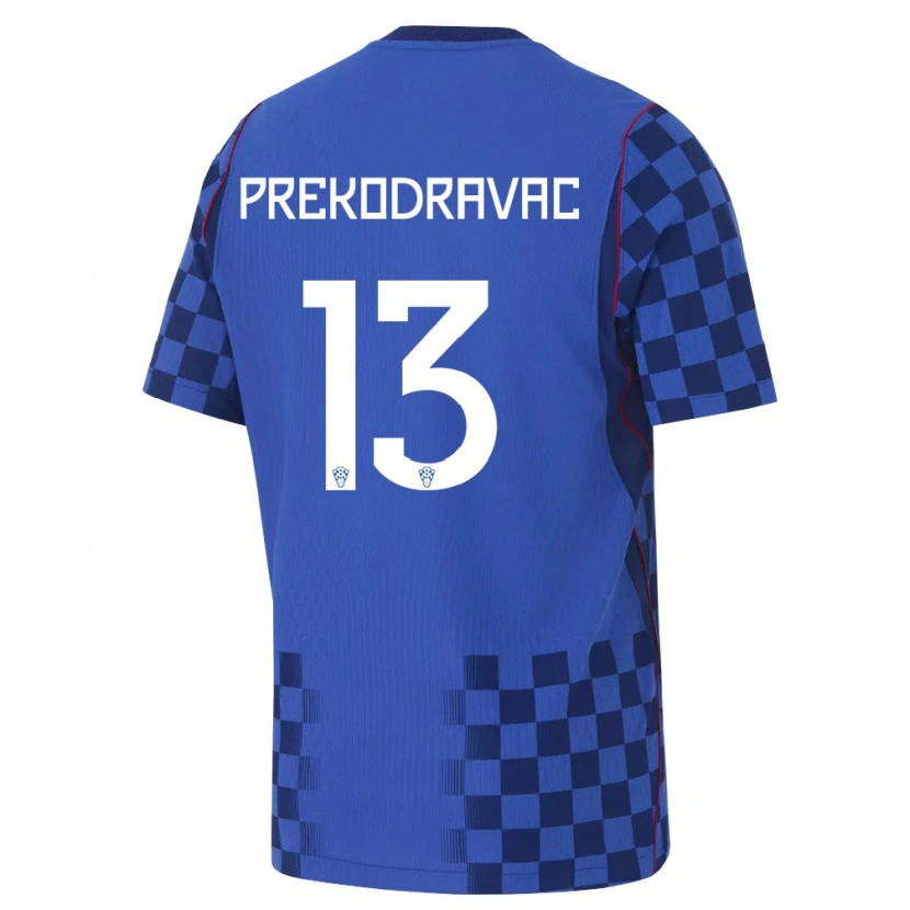 Danxen Dětské Chorvatsko Marin Prekodravac #13 Modrá Námořnická Červená Daleko Hráčské Dresy 26-28 Dres