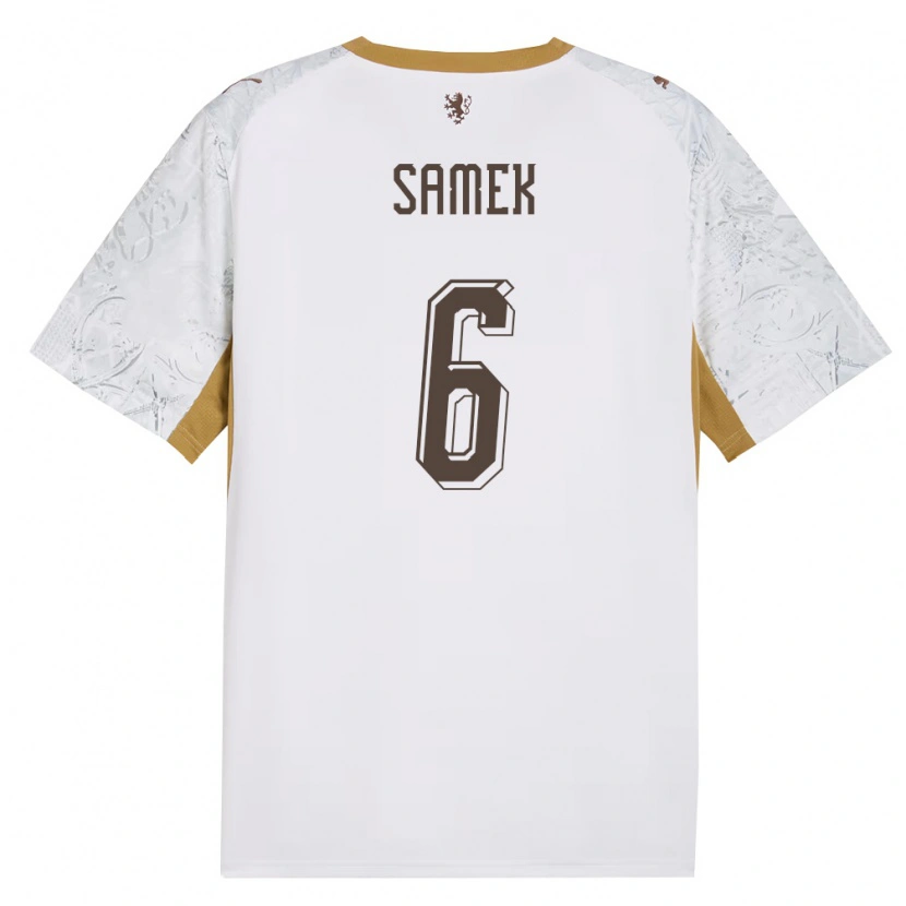 Danxen Dětské Česko Daniel Samek #6 Smetanová Zlatá Šedá Daleko Hráčské Dresy 26-28 Dres