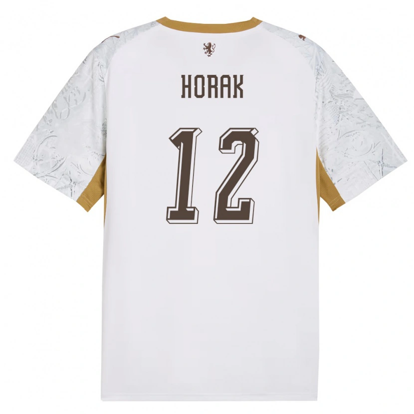Danxen Dětské Česko Jan Horak #12 Smetanová Zlatá Šedá Daleko Hráčské Dresy 26-28 Dres
