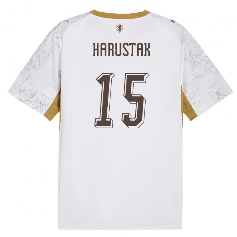 Danxen Dětské Česko Jan Harustak #15 Smetanová Zlatá Šedá Daleko Hráčské Dresy 26-28 Dres