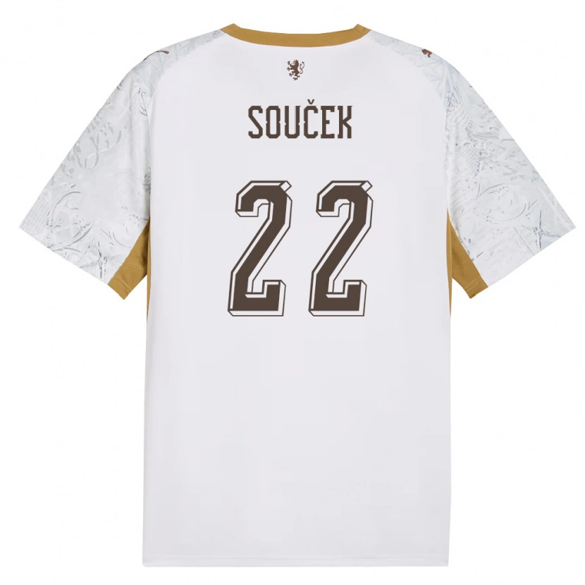 Danxen Dětské Česko Tomáš Souček #22 Smetanová Zlatá Šedá Daleko Hráčské Dresy 26-28 Dres
