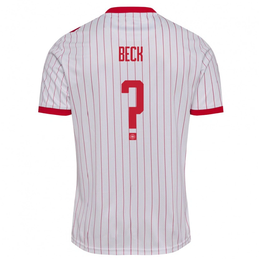 Danxen Dětské Dánsko Julius Beck #0 Bílá Červená Daleko Hráčské Dresy 26-28 Dres