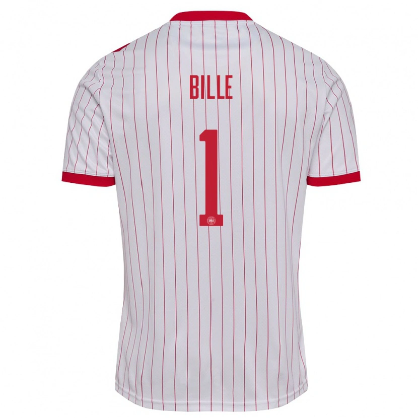 Danxen Dětské Dánsko Villads Bille #1 Bílá Červená Daleko Hráčské Dresy 26-28 Dres
