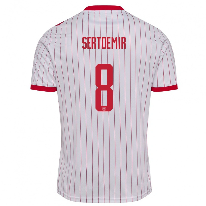 Danxen Dětské Dánsko Zidan Sertdemir #8 Bílá Červená Daleko Hráčské Dresy 26-28 Dres