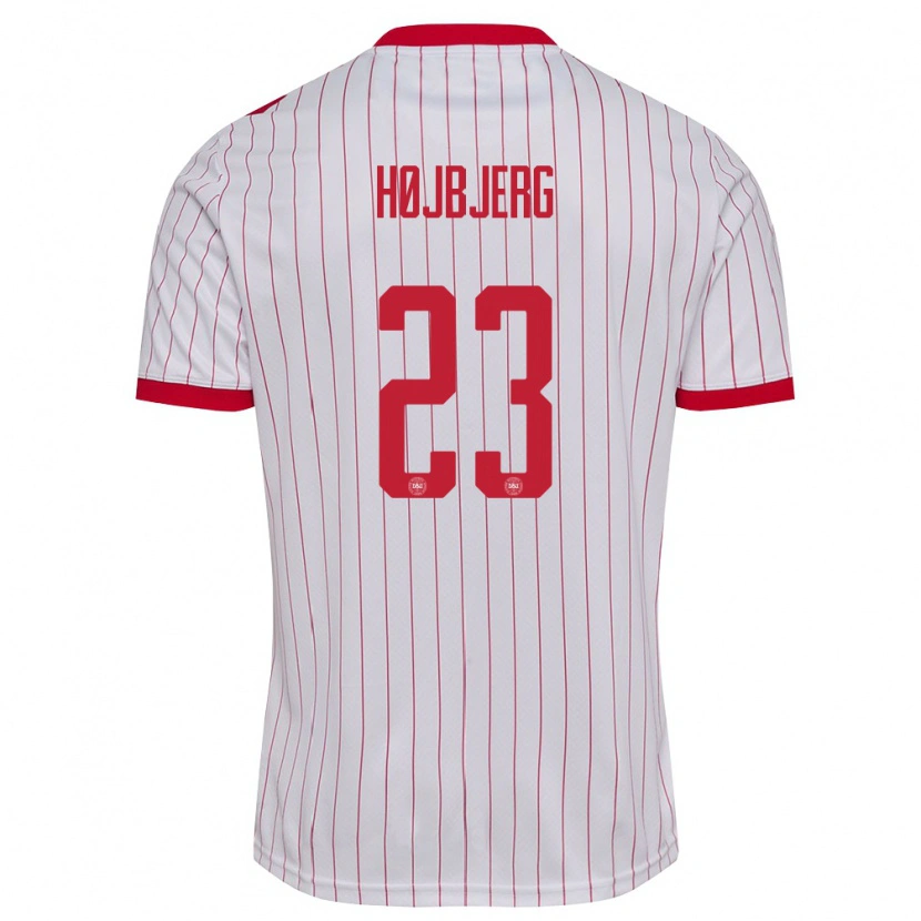 Danxen Dětské Dánsko Pierre-Emile Højbjerg #23 Bílá Červená Daleko Hráčské Dresy 26-28 Dres