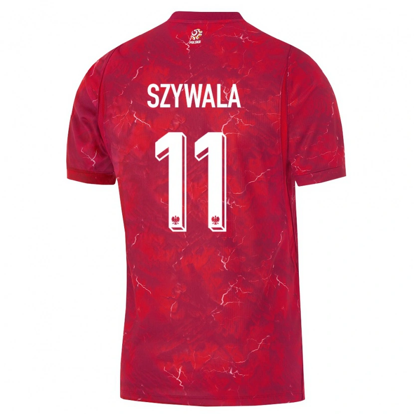 Danxen Dětské Polsko Bartosz Szywala #11 Červená Bílá Daleko Hráčské Dresy 26-28 Dres
