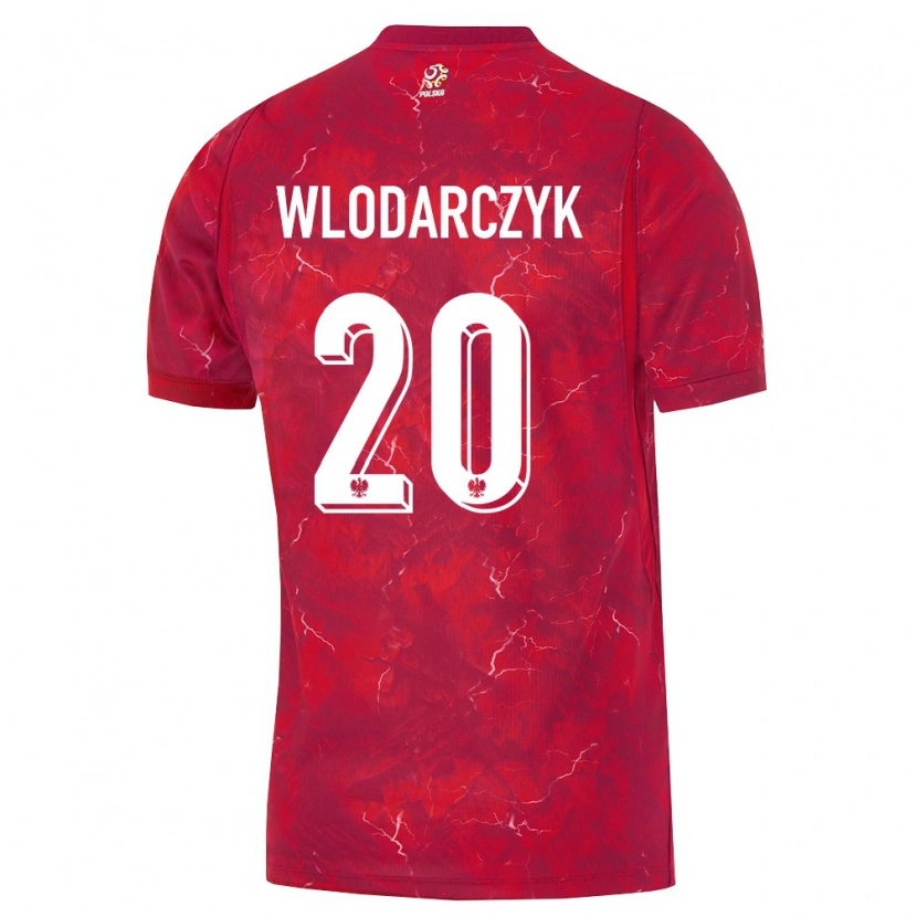 Danxen Dětské Polsko Szymon Wlodarczyk #20 Červená Bílá Daleko Hráčské Dresy 26-28 Dres