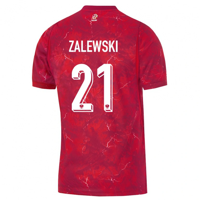Danxen Dětské Polsko Nicola Zalewski #21 Červená Bílá Daleko Hráčské Dresy 26-28 Dres
