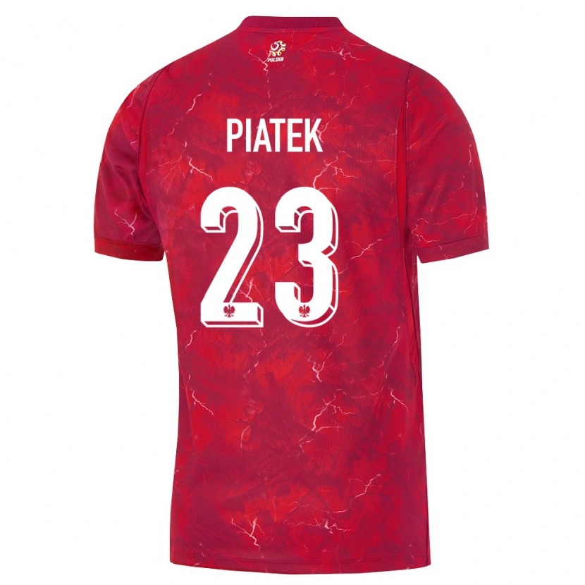 Danxen Dětské Polsko Krzysztof Piatek #23 Červená Bílá Daleko Hráčské Dresy 26-28 Dres