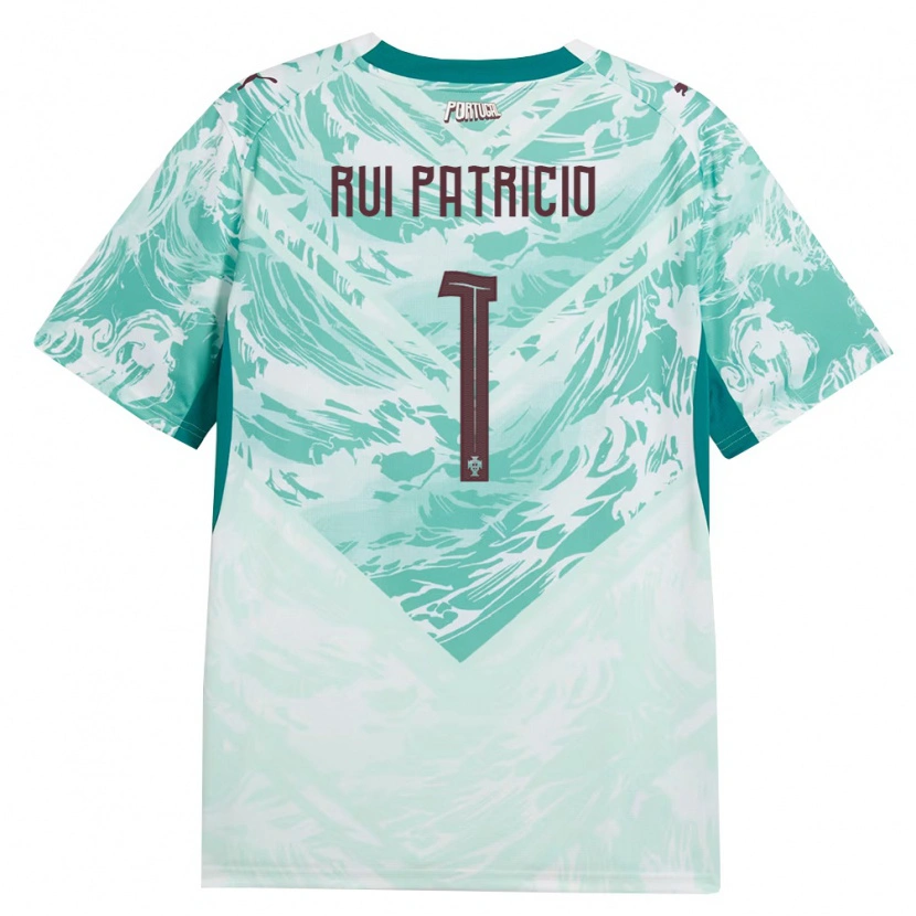 Danxen Dětské Portugalsko Rui Patricio #1 Nebeská Modrá Bílá Zelená Daleko Hráčské Dresy 26-28 Dres