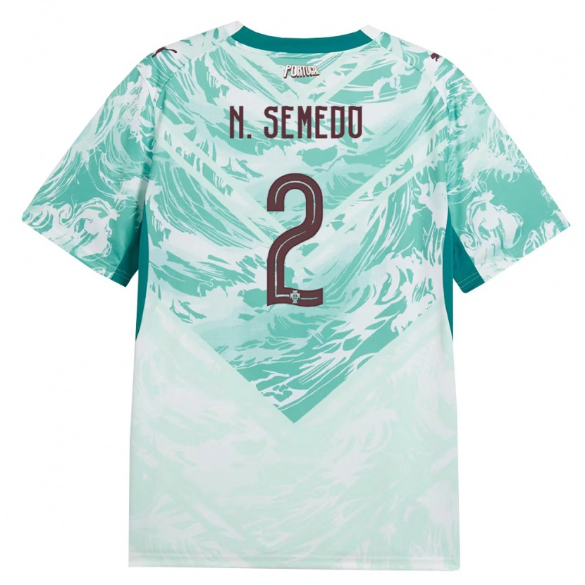 Danxen Dětské Portugalsko Nélson Semedo #2 Nebeská Modrá Bílá Zelená Daleko Hráčské Dresy 26-28 Dres