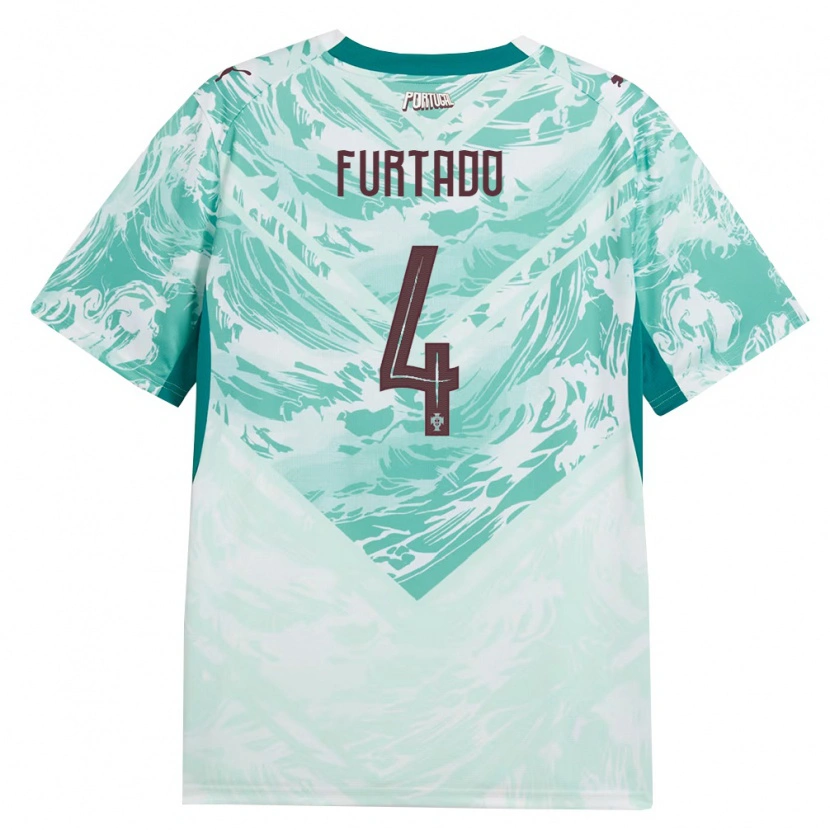 Danxen Dětské Portugalsko Mauro Furtado #4 Nebeská Modrá Bílá Zelená Daleko Hráčské Dresy 26-28 Dres