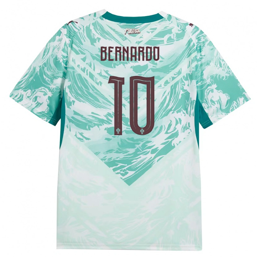 Danxen Dětské Portugalsko Bernardo Silva #10 Nebeská Modrá Bílá Zelená Daleko Hráčské Dresy 26-28 Dres
