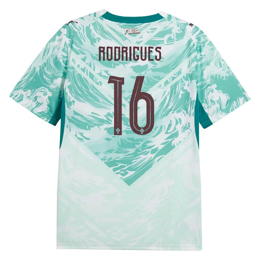 Danxen Dětské Portugalsko Diego Rodrigues #16 Nebeská Modrá Bílá Zelená Daleko Hráčské Dresy 26-28 Dres
