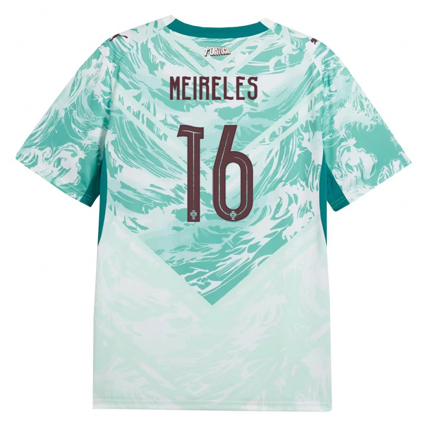 Danxen Dětské Portugalsko Afonso Meireles #16 Nebeská Modrá Bílá Zelená Daleko Hráčské Dresy 26-28 Dres