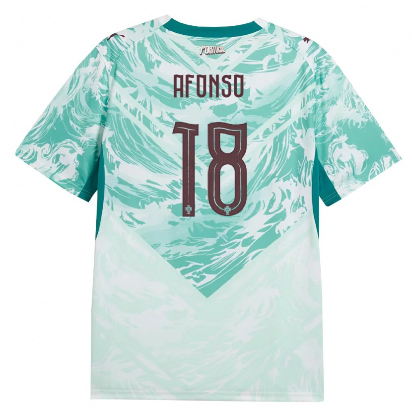 Danxen Dětské Portugalsko Jacobo Afonso #18 Nebeská Modrá Bílá Zelená Daleko Hráčské Dresy 26-28 Dres