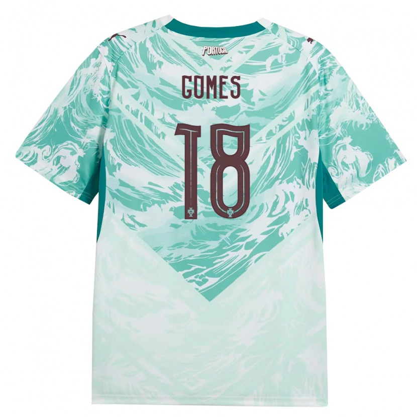 Danxen Dětské Portugalsko Andre Gomes #18 Nebeská Modrá Bílá Zelená Daleko Hráčské Dresy 26-28 Dres