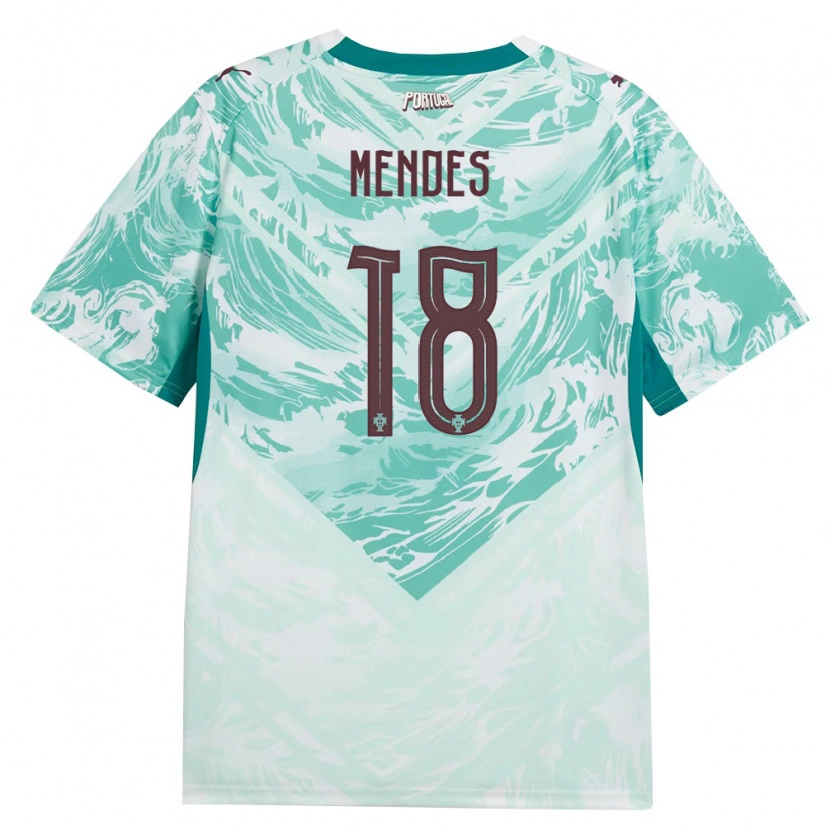 Danxen Dětské Portugalsko Carolina Mendes #18 Nebeská Modrá Bílá Zelená Daleko Hráčské Dresy 26-28 Dres