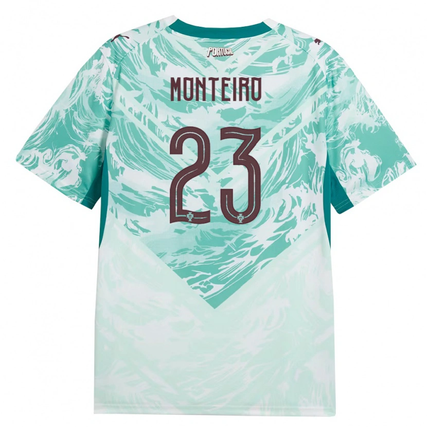 Danxen Dětské Portugalsko David Monteiro #23 Nebeská Modrá Bílá Zelená Daleko Hráčské Dresy 26-28 Dres