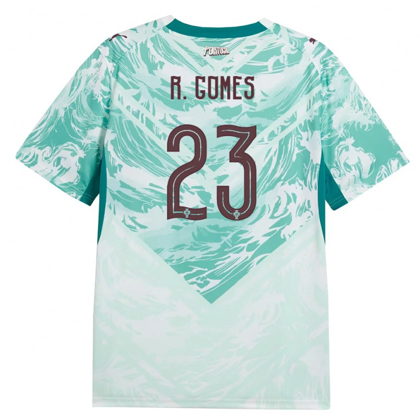 Danxen Dětské Portugalsko Rodrigo Gomes #23 Nebeská Modrá Bílá Zelená Daleko Hráčské Dresy 26-28 Dres