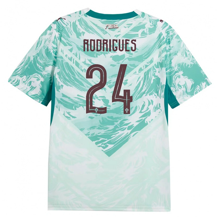 Danxen Dětské Portugalsko David Rodrigues #24 Nebeská Modrá Bílá Zelená Daleko Hráčské Dresy 26-28 Dres