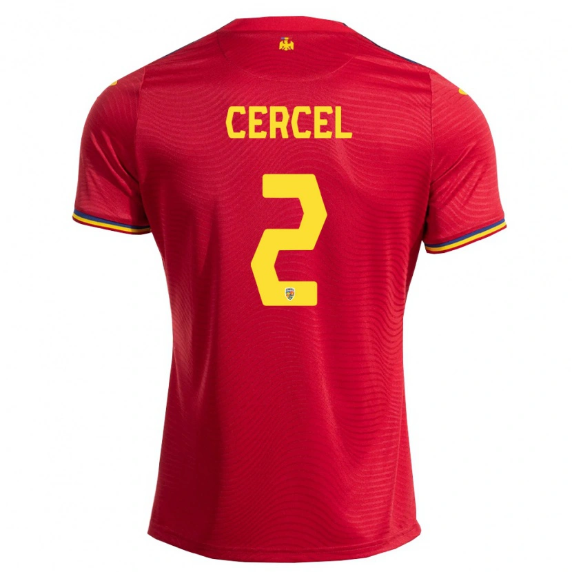 Danxen Dětské Rumunsko Ionuț Cercel #2 Červená Námořnická Žlutá Daleko Hráčské Dresy 26-28 Dres