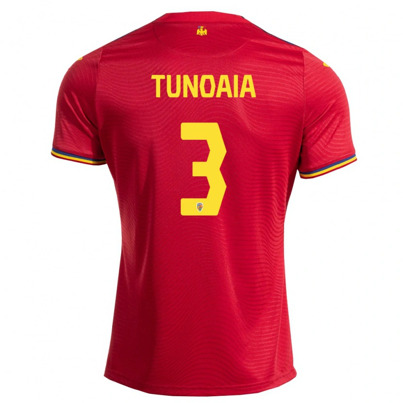 Danxen Dětské Rumunsko Alexandra Tunoaia #3 Červená Námořnická Žlutá Daleko Hráčské Dresy 26-28 Dres