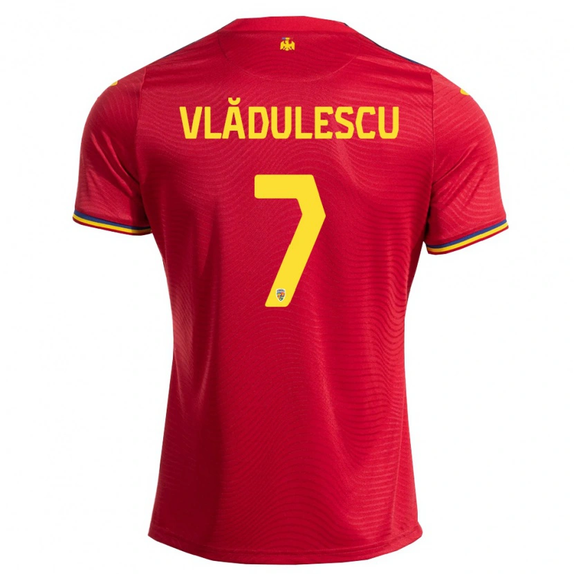 Danxen Dětské Rumunsko Ana Maria Vlădulescu #7 Červená Námořnická Žlutá Daleko Hráčské Dresy 26-28 Dres