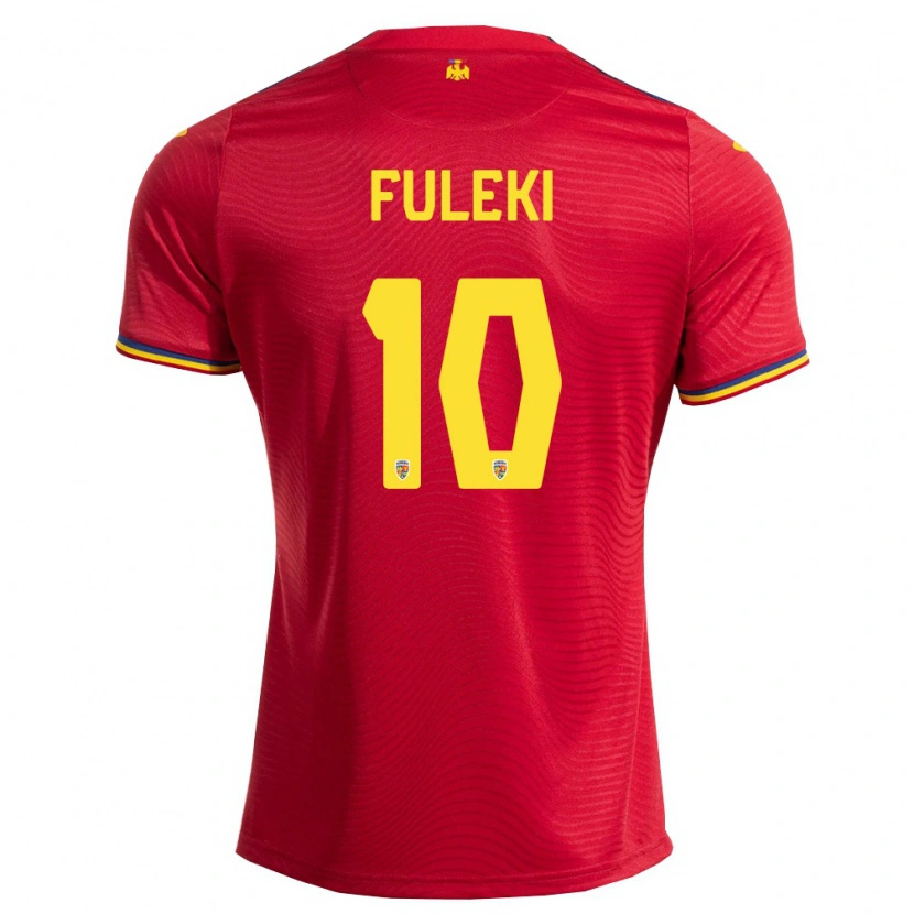 Danxen Dětské Rumunsko Samuel Fuleki #10 Červená Námořnická Žlutá Daleko Hráčské Dresy 26-28 Dres
